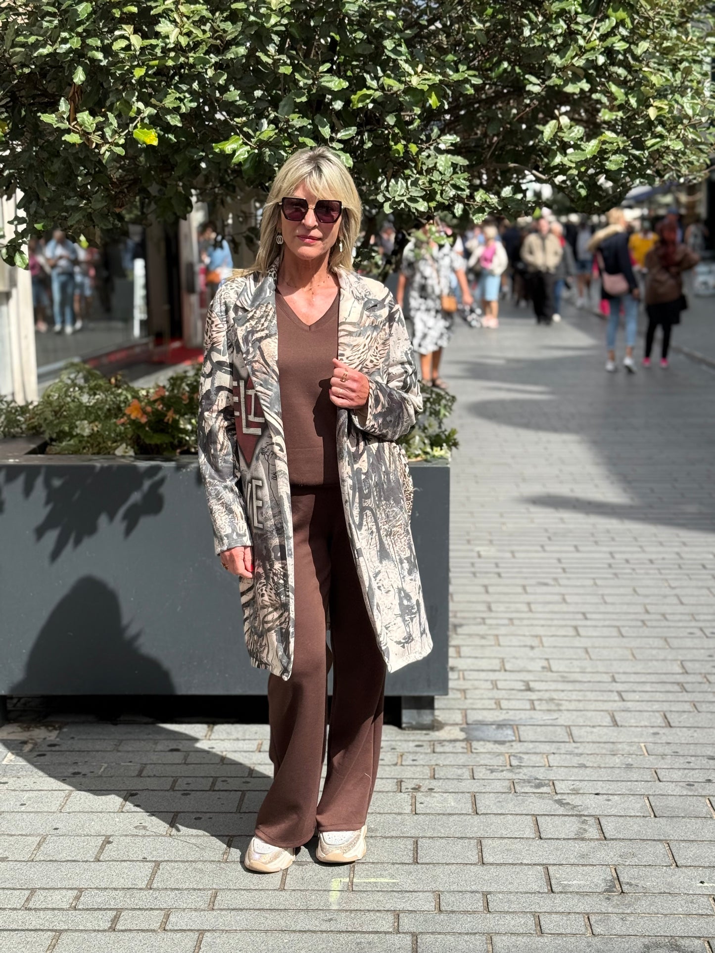 Lange jas Bridget Crea