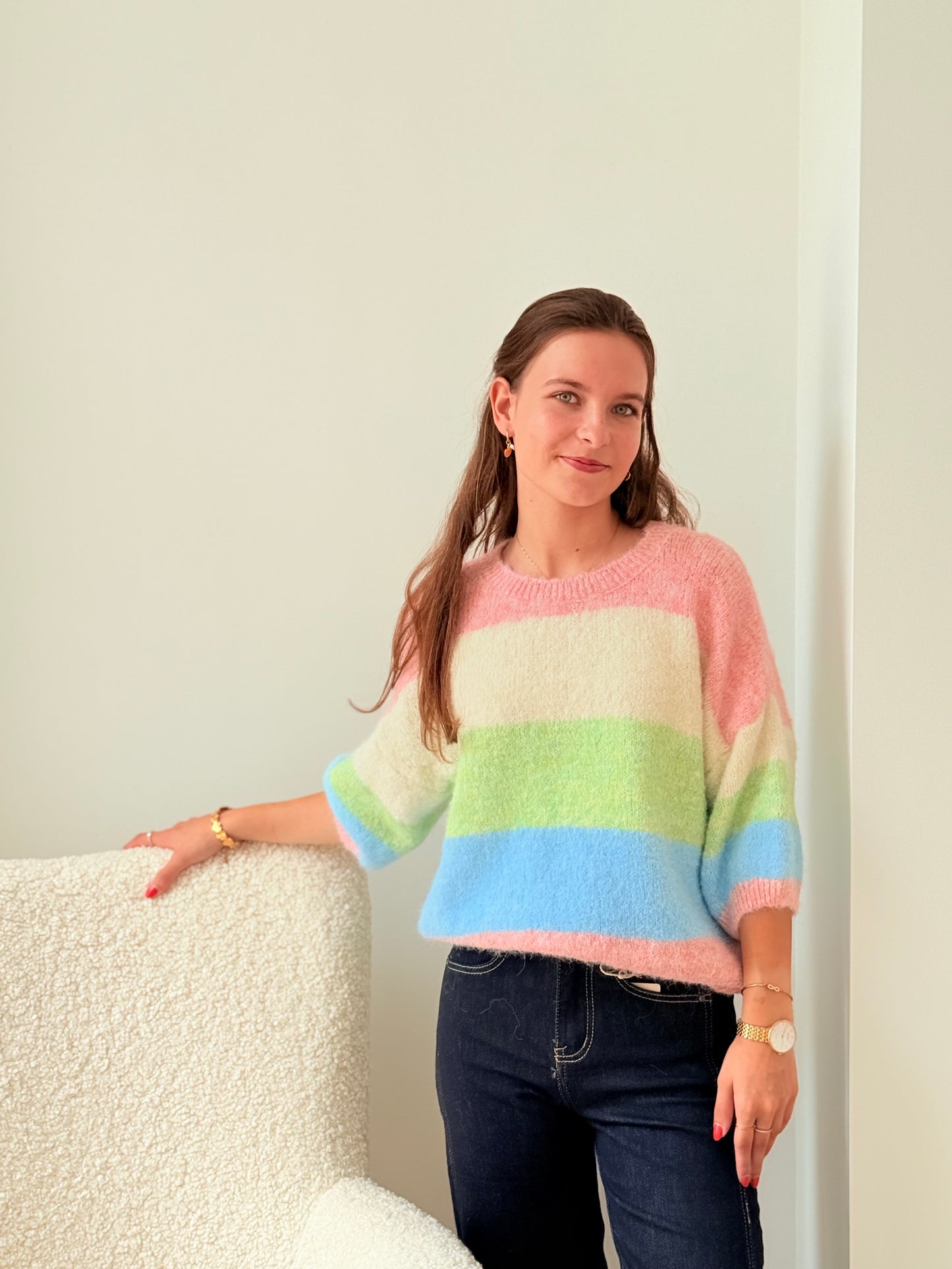 Pull Beatrice roze groen
