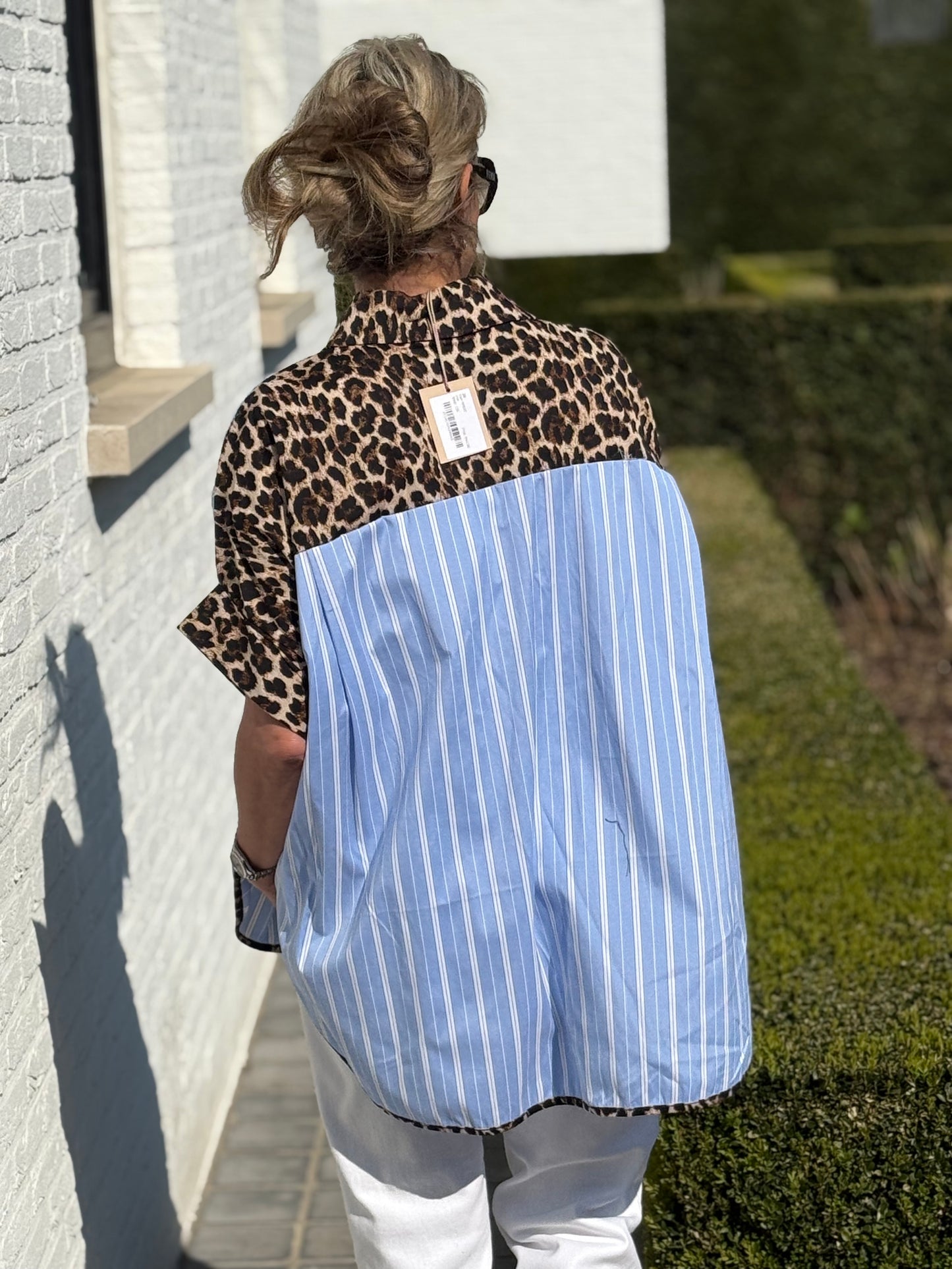 Blouse Aesa white stripe blue leo