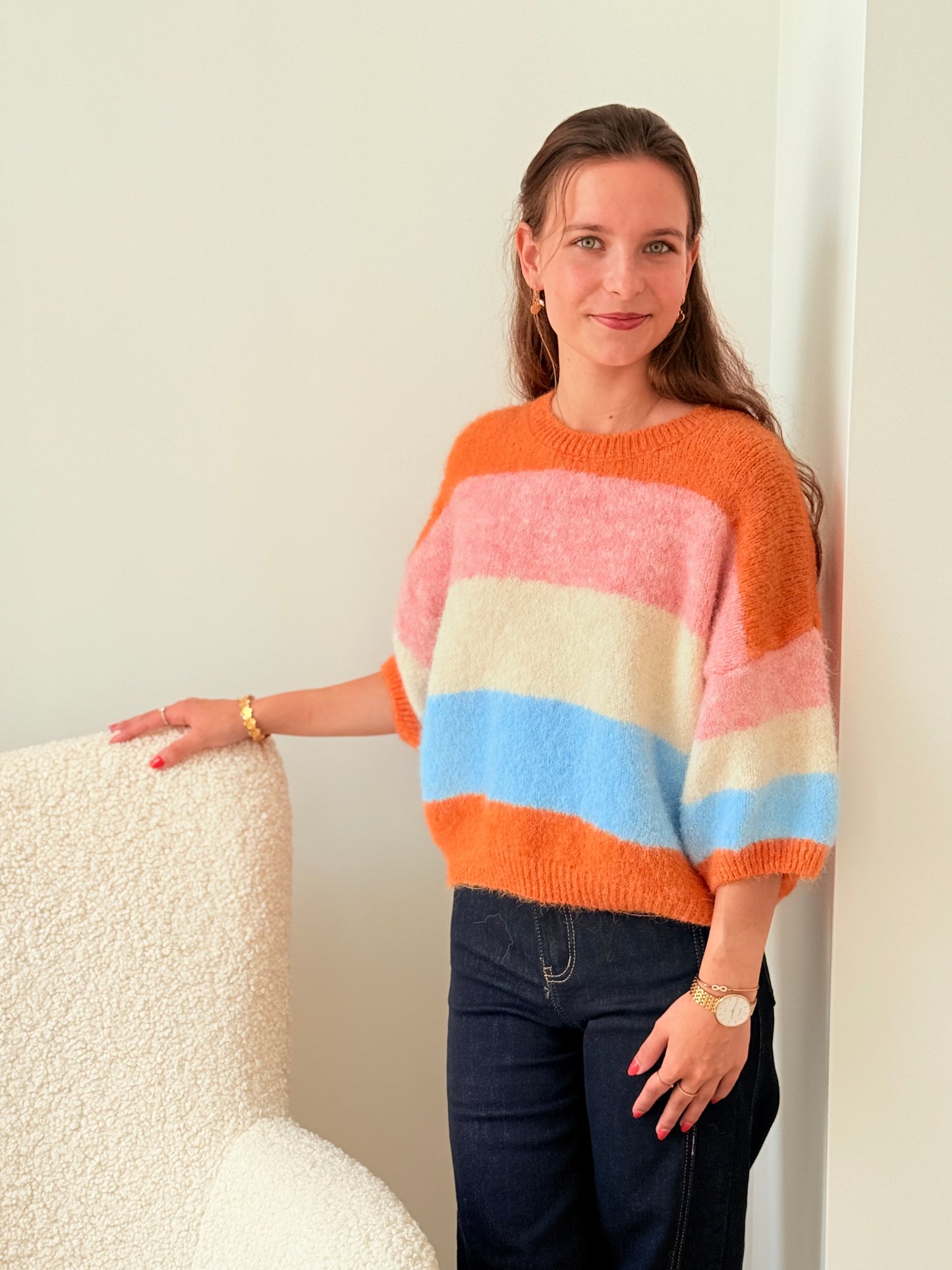 Pull Beatrice oranje beige