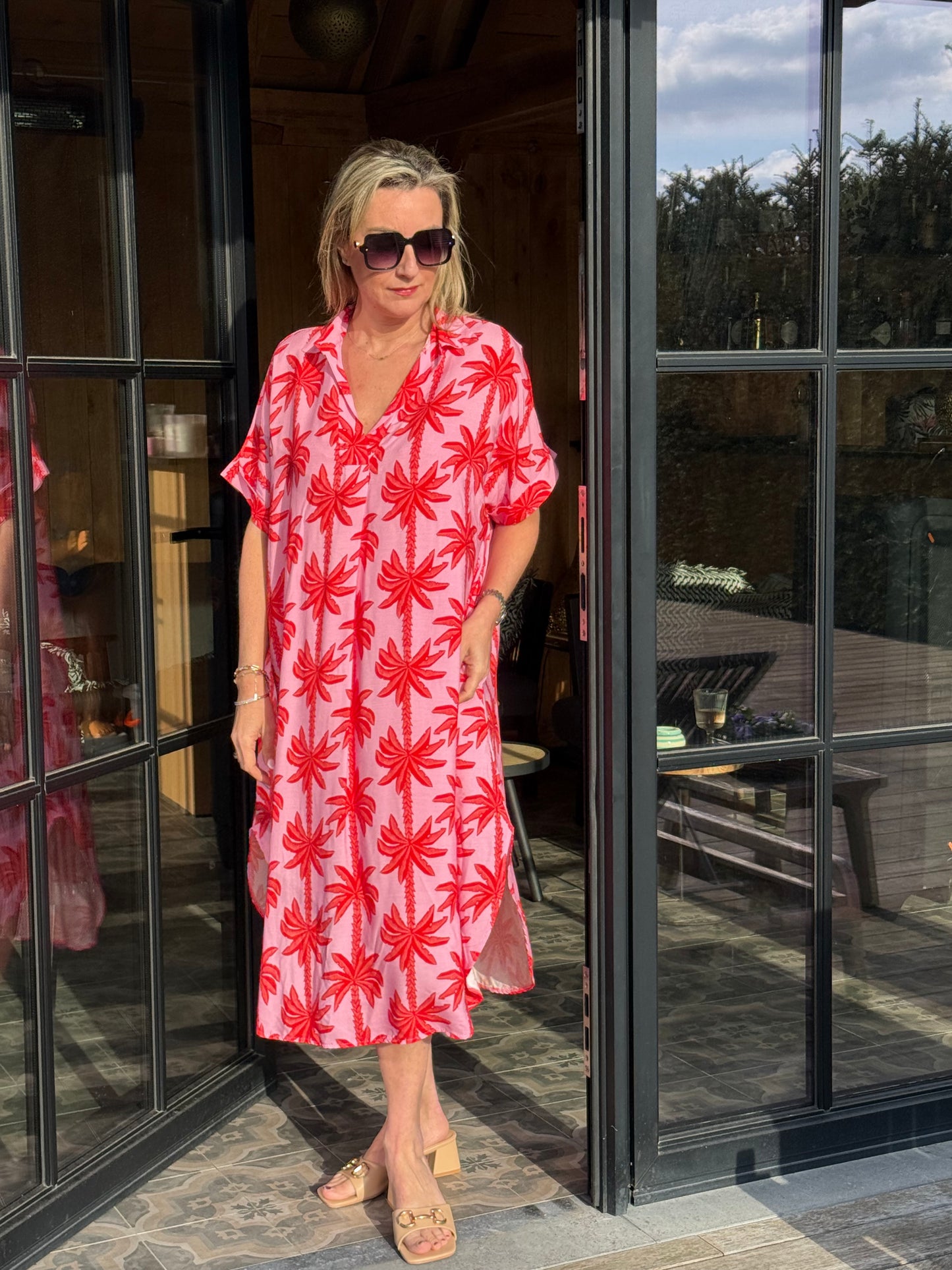 Kleed Candice Palm red