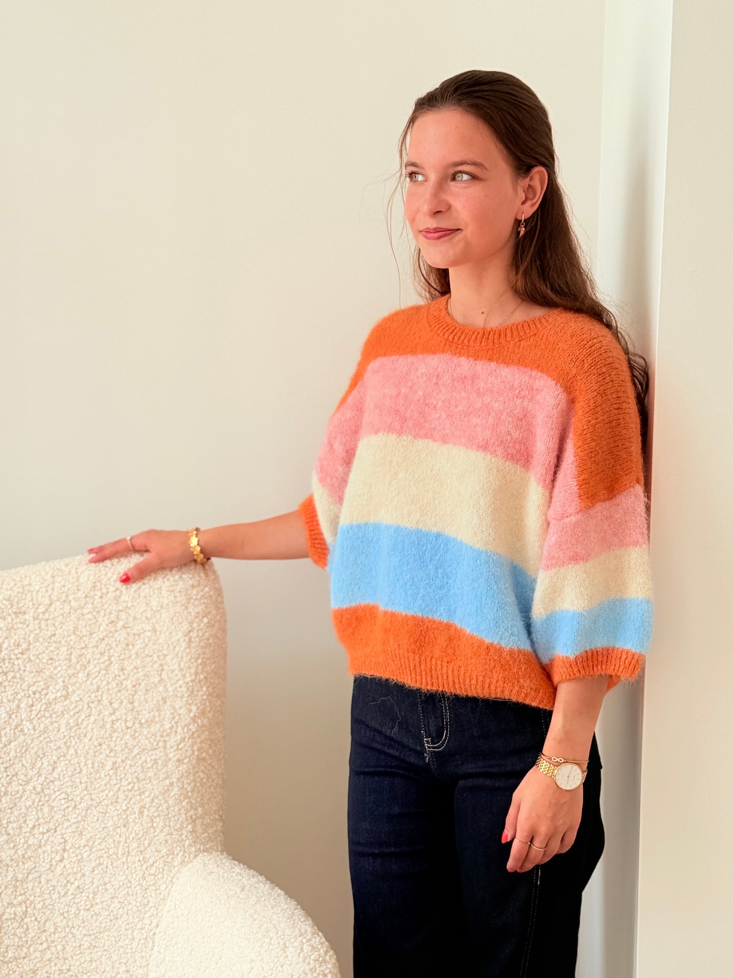 Pull Beatrice oranje beige