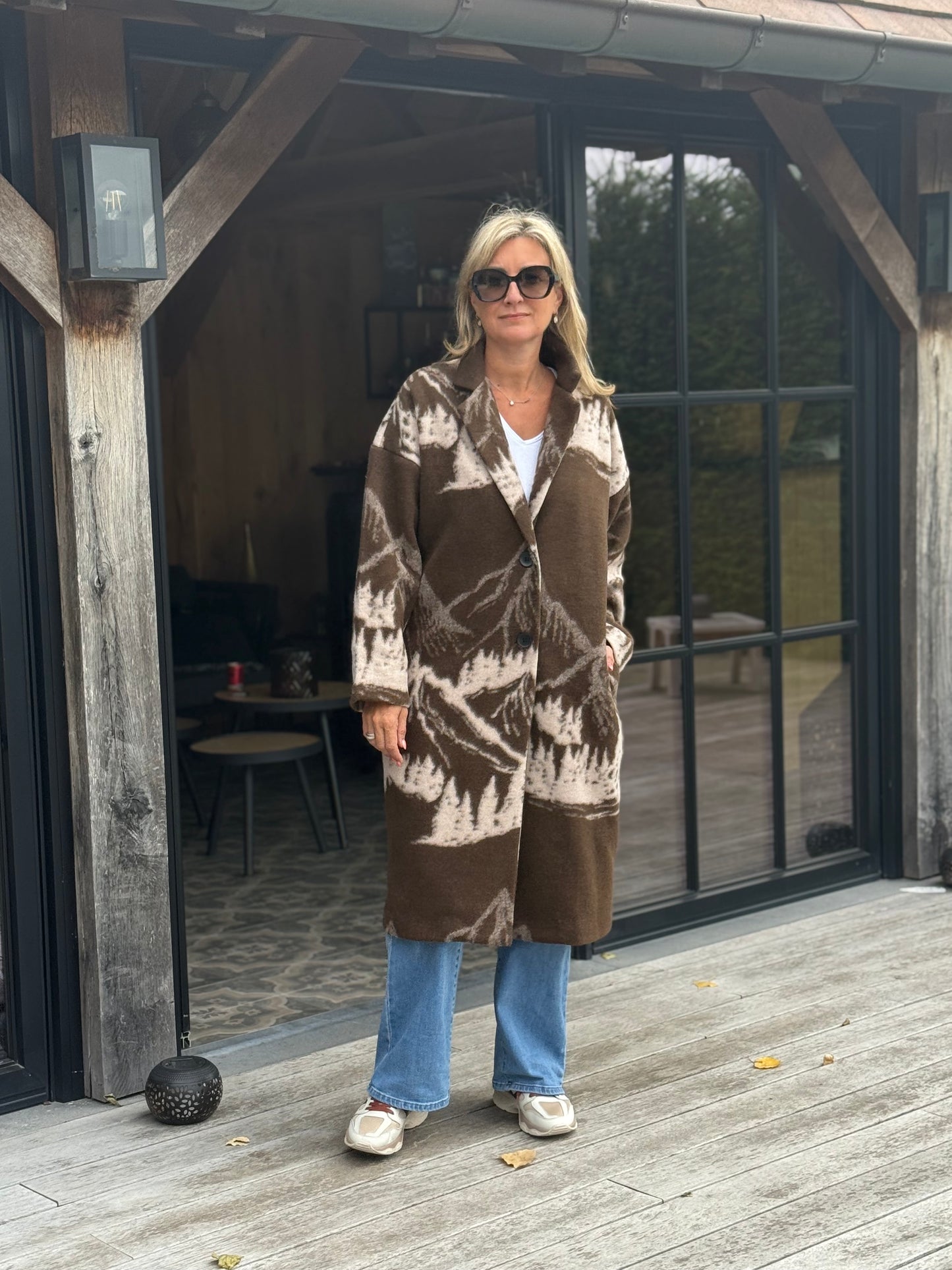 Oversized jas Bonclair chocolat