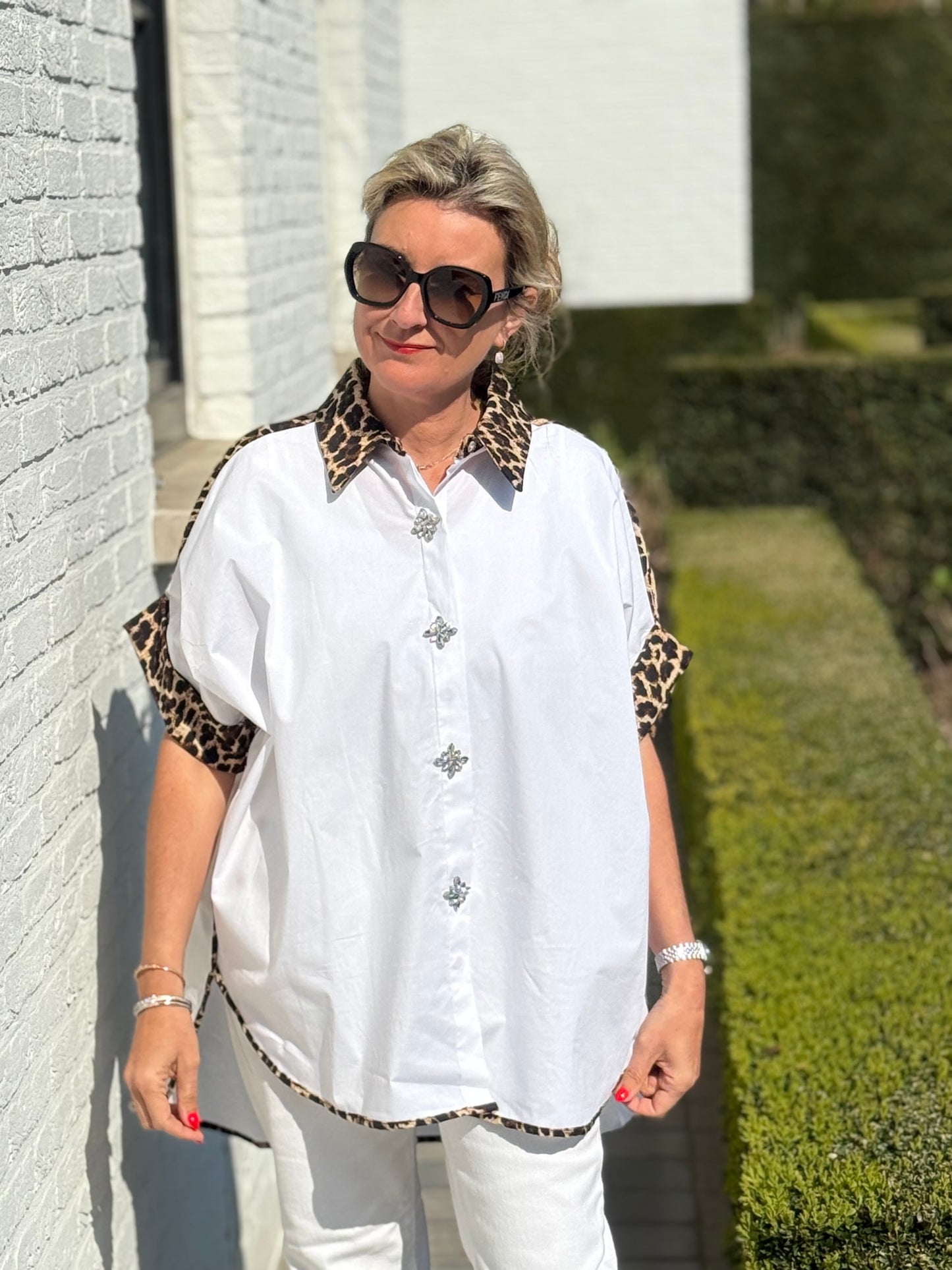Blouse Aesa white leo