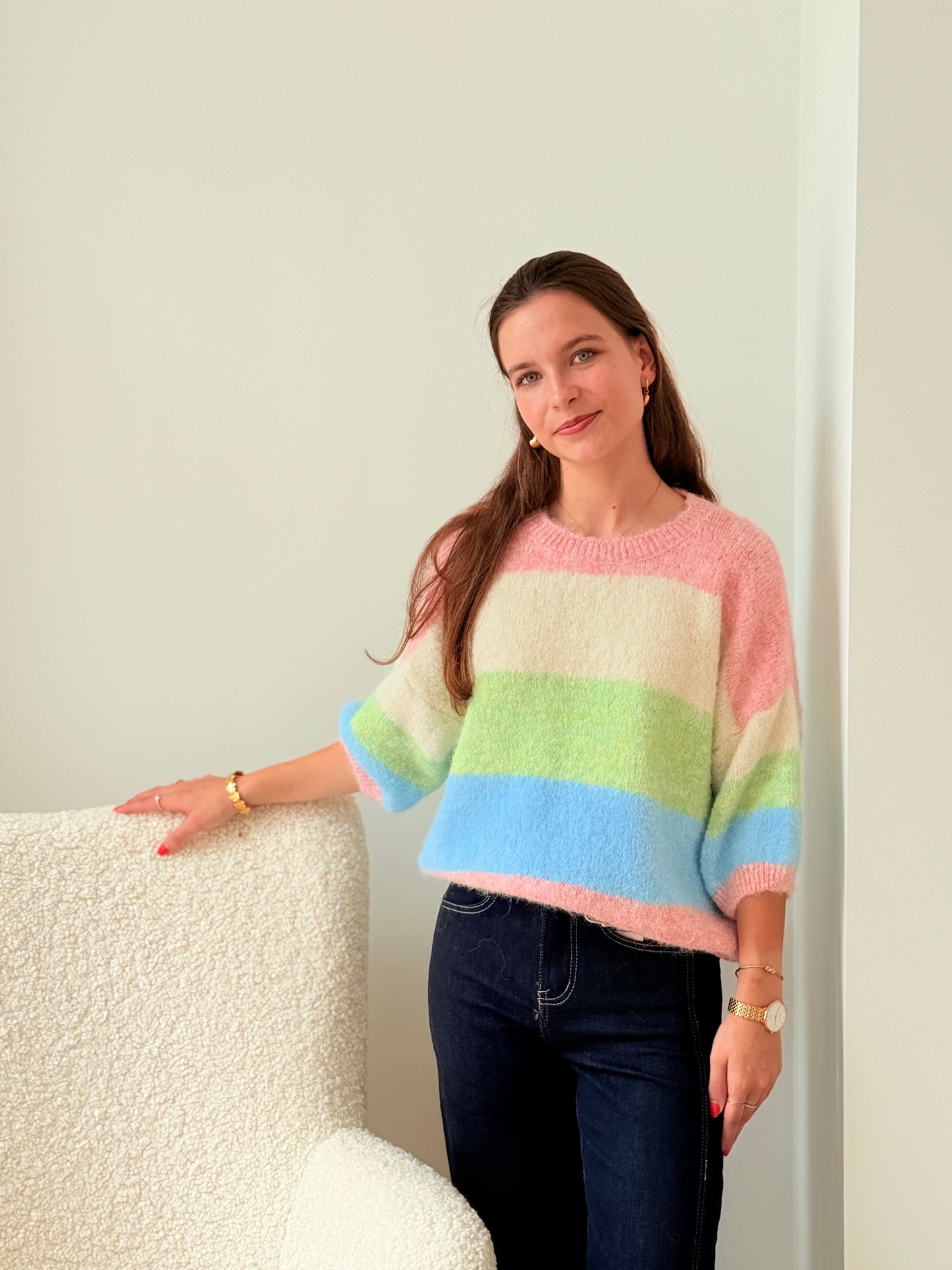 Pull Beatrice roze groen
