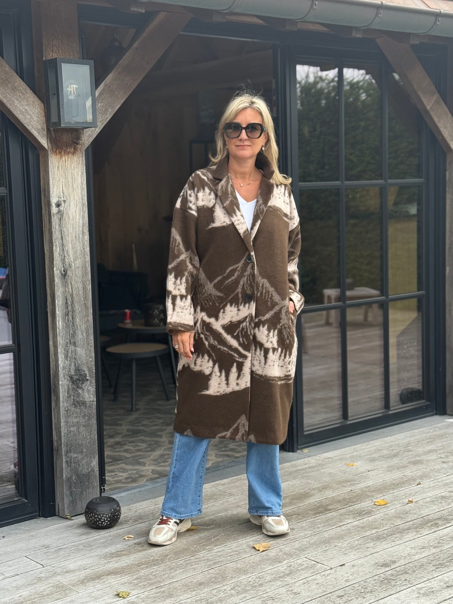 Oversized jas Bonclair chocolat