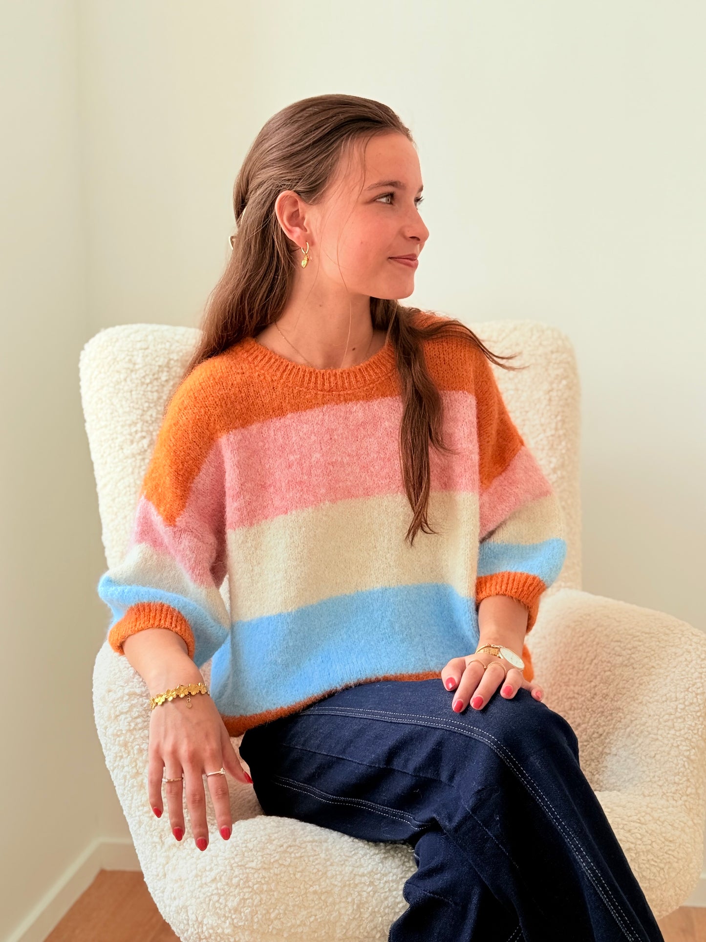 Pull Beatrice oranje beige