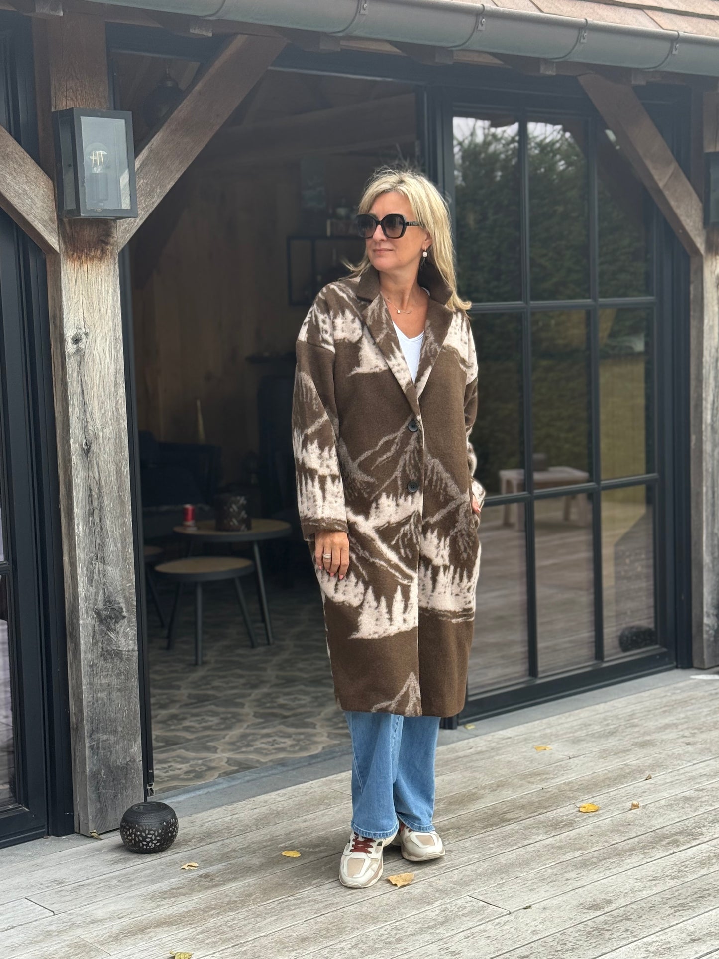Oversized jas Bonclair chocolat