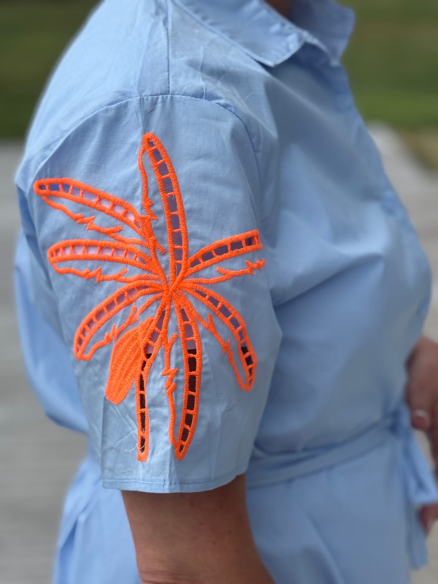 Kleed Albelli blue Palm orange