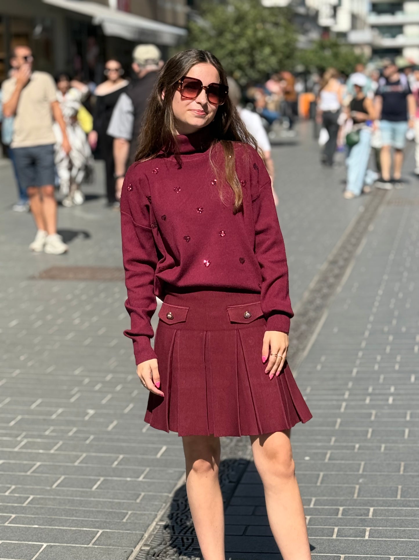 Pull Bibi burgundy