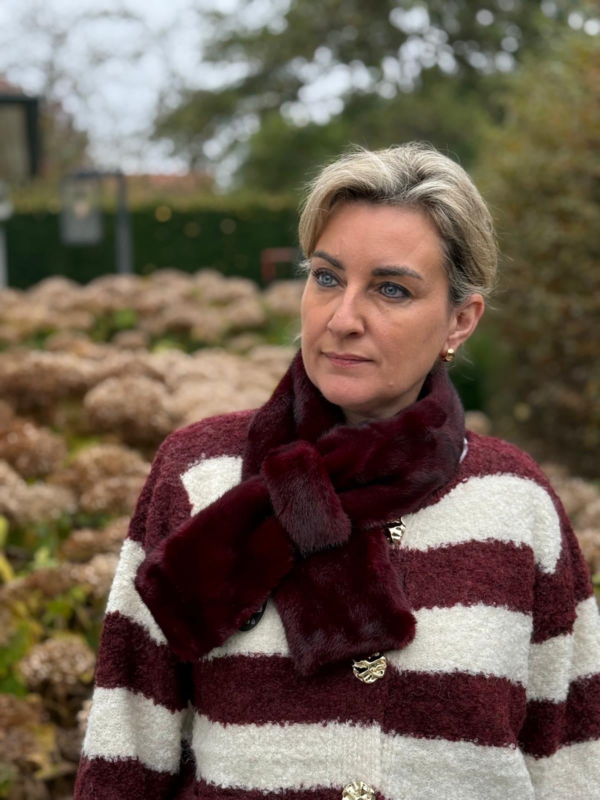 Pull Blix gestreept Bordeaux