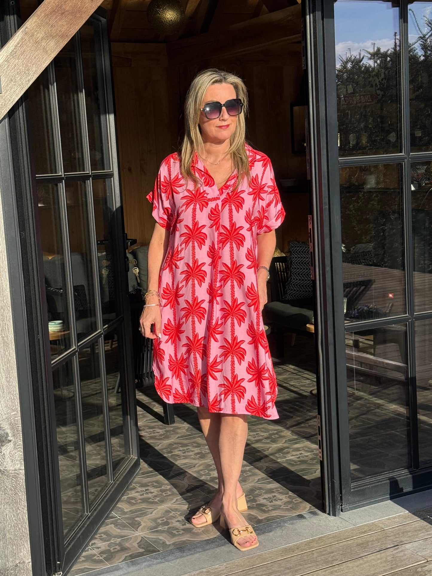 Kleed Cally Palm Red