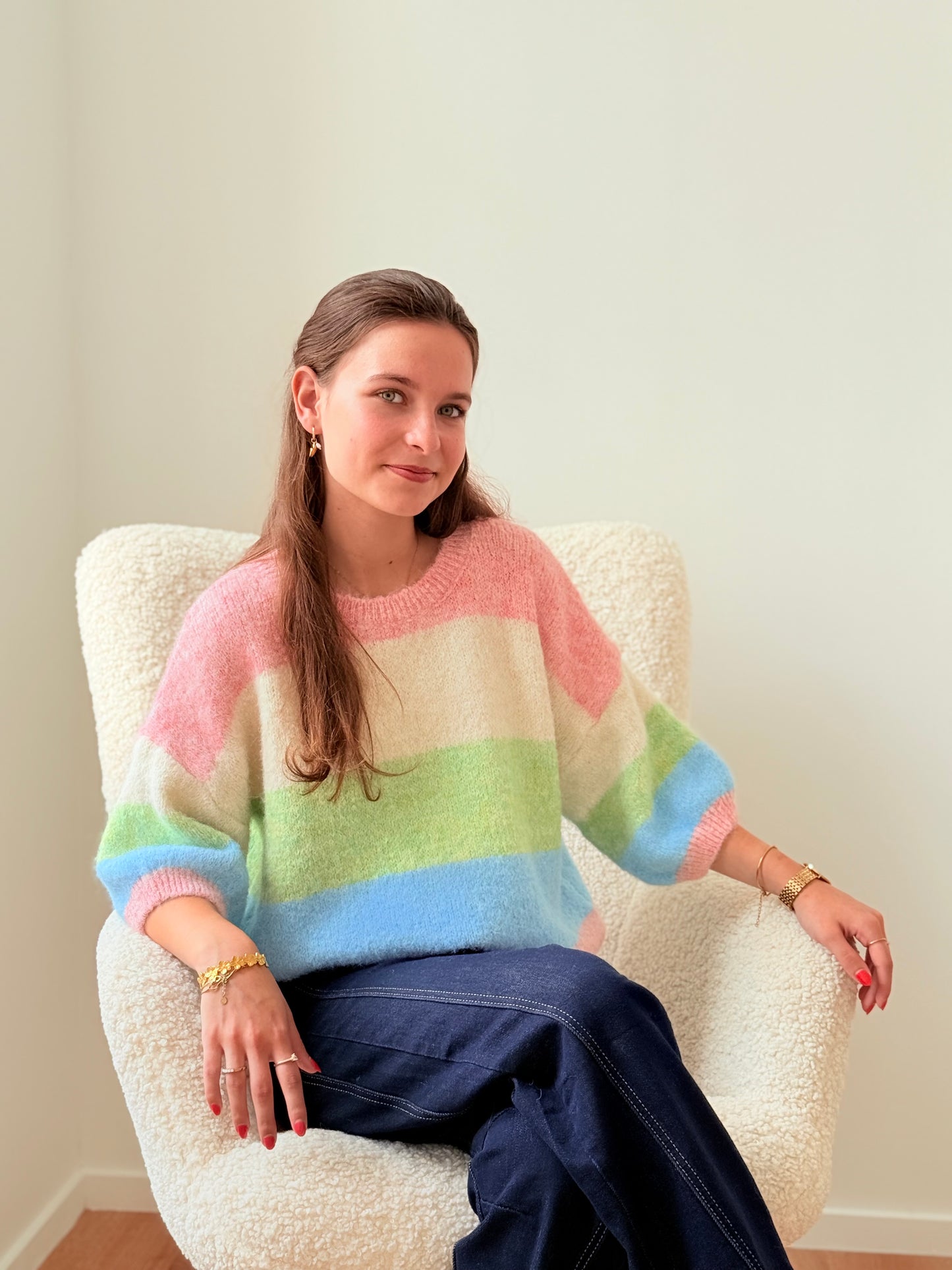 Pull Beatrice roze groen