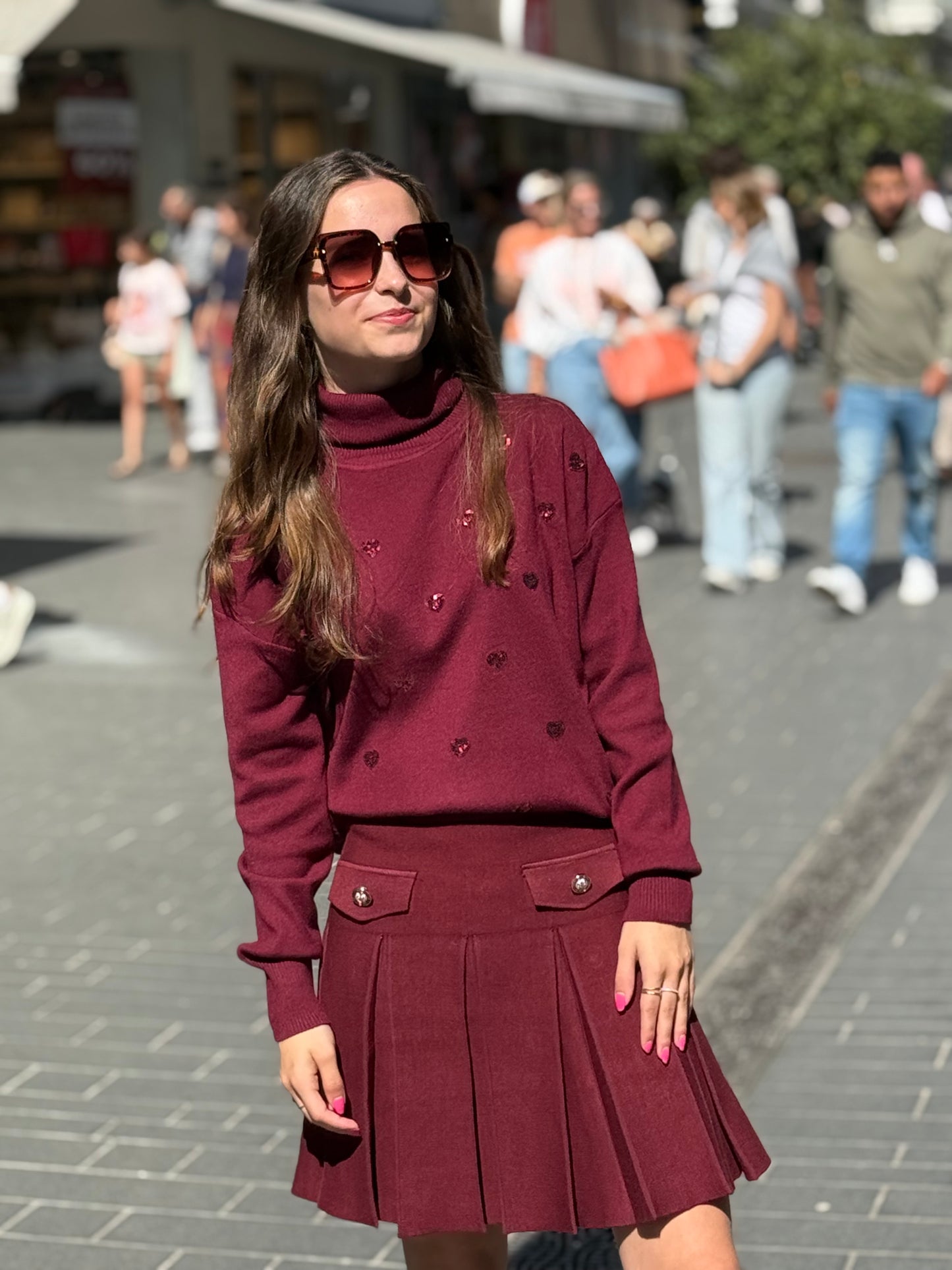 Pull Bibi burgundy