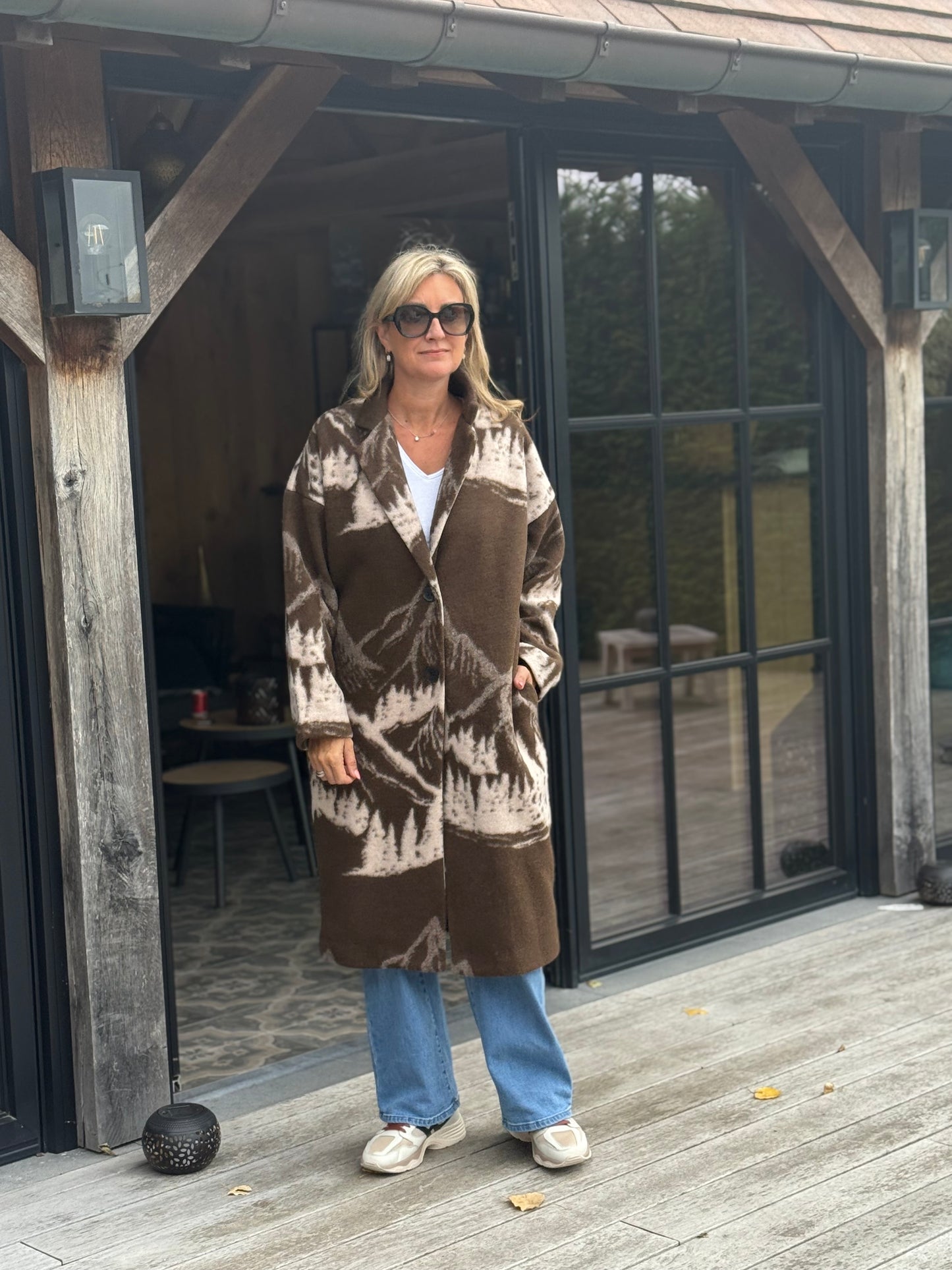 Oversized jas Bonclair chocolat