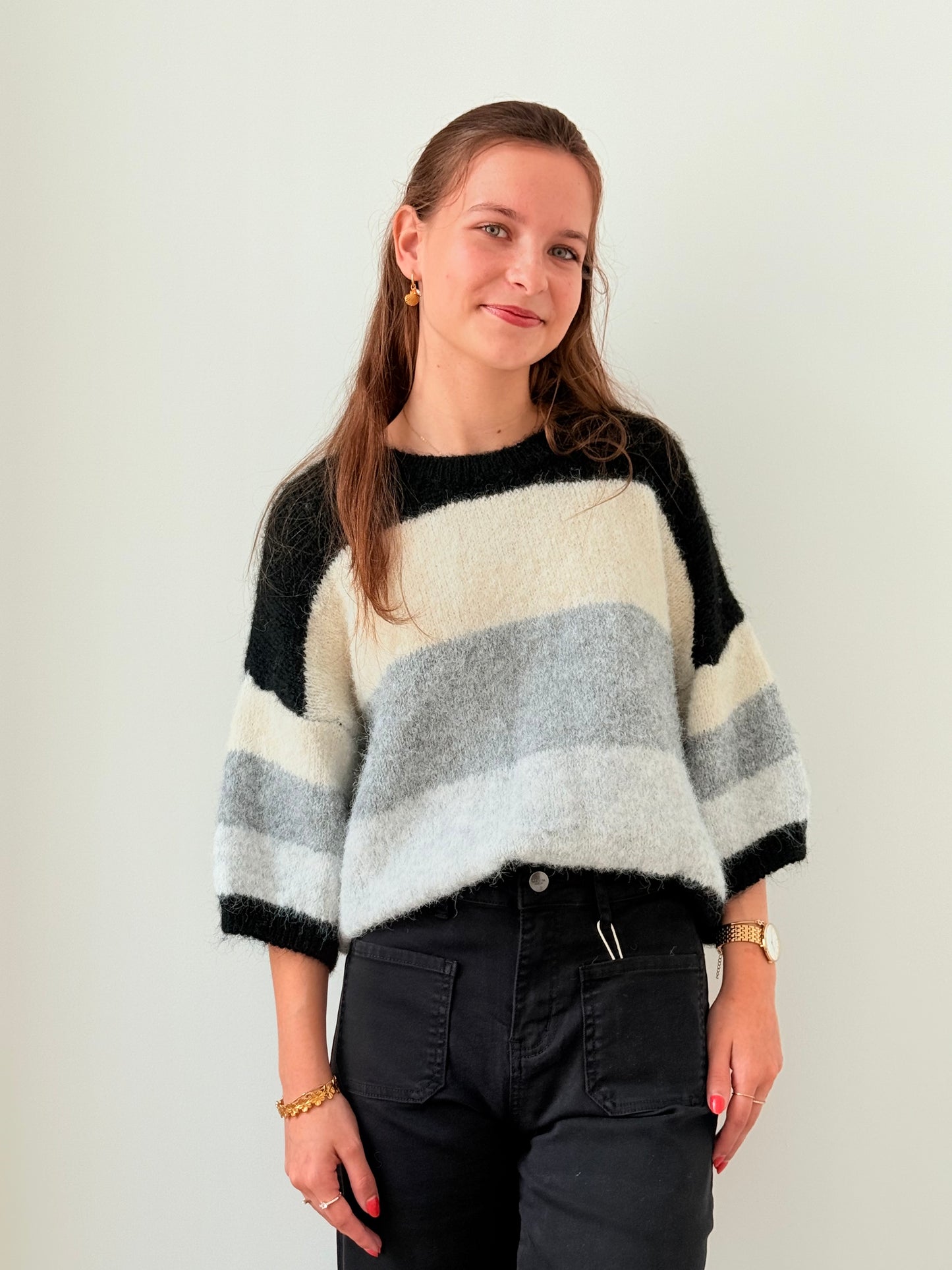 Pull Beatrice zwart beige