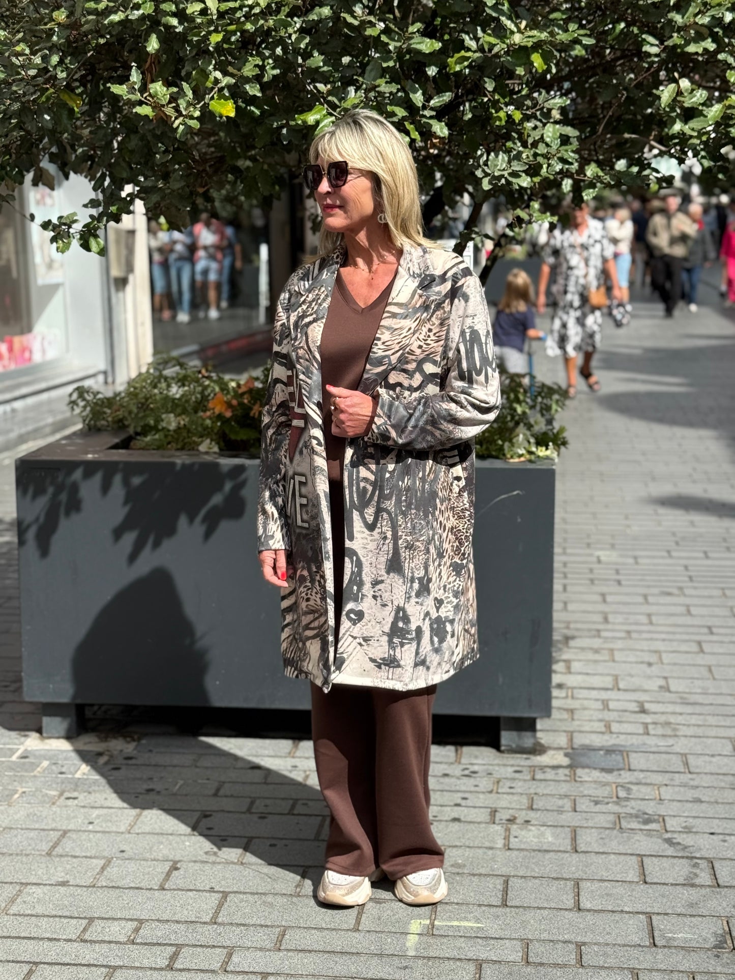 Lange jas Bridget Crea