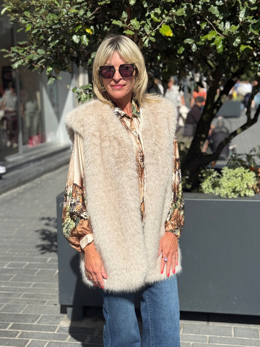 Lange gilet Basma beige