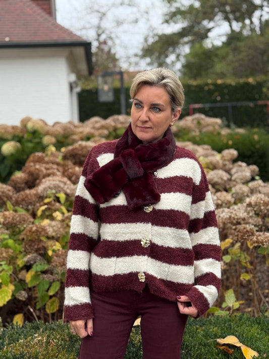 Pull Blix gestreept Bordeaux