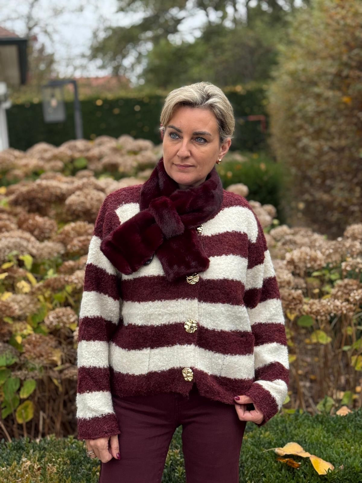 Pull Blix gestreept Bordeaux