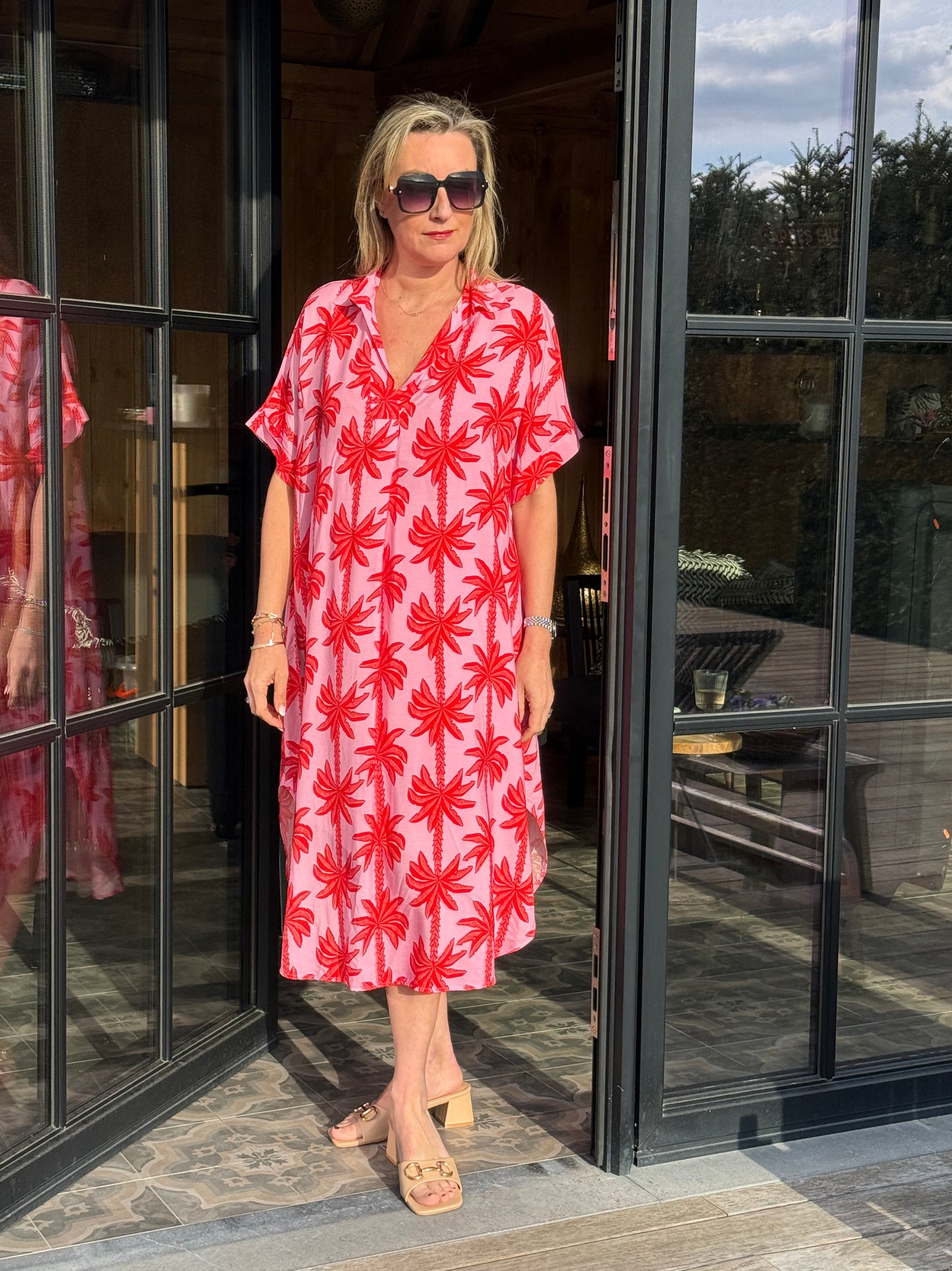 Kleed Candice Palm red