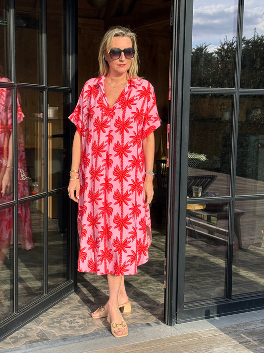 Kleed Candice Palm red