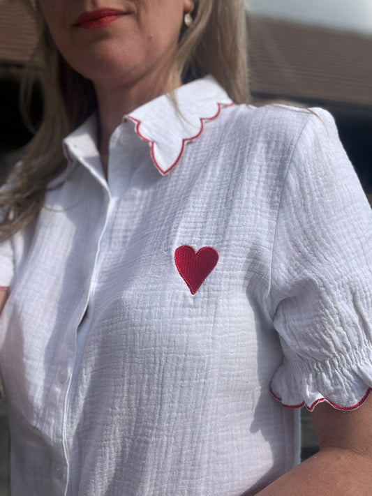 Tetra blouse met rood hart