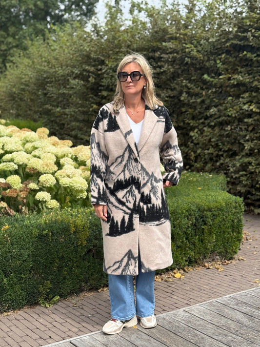 Oversized jas Bonclair beige