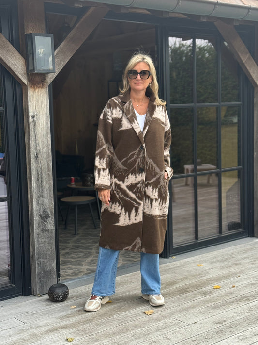 Oversized jas Bonclair chocolat