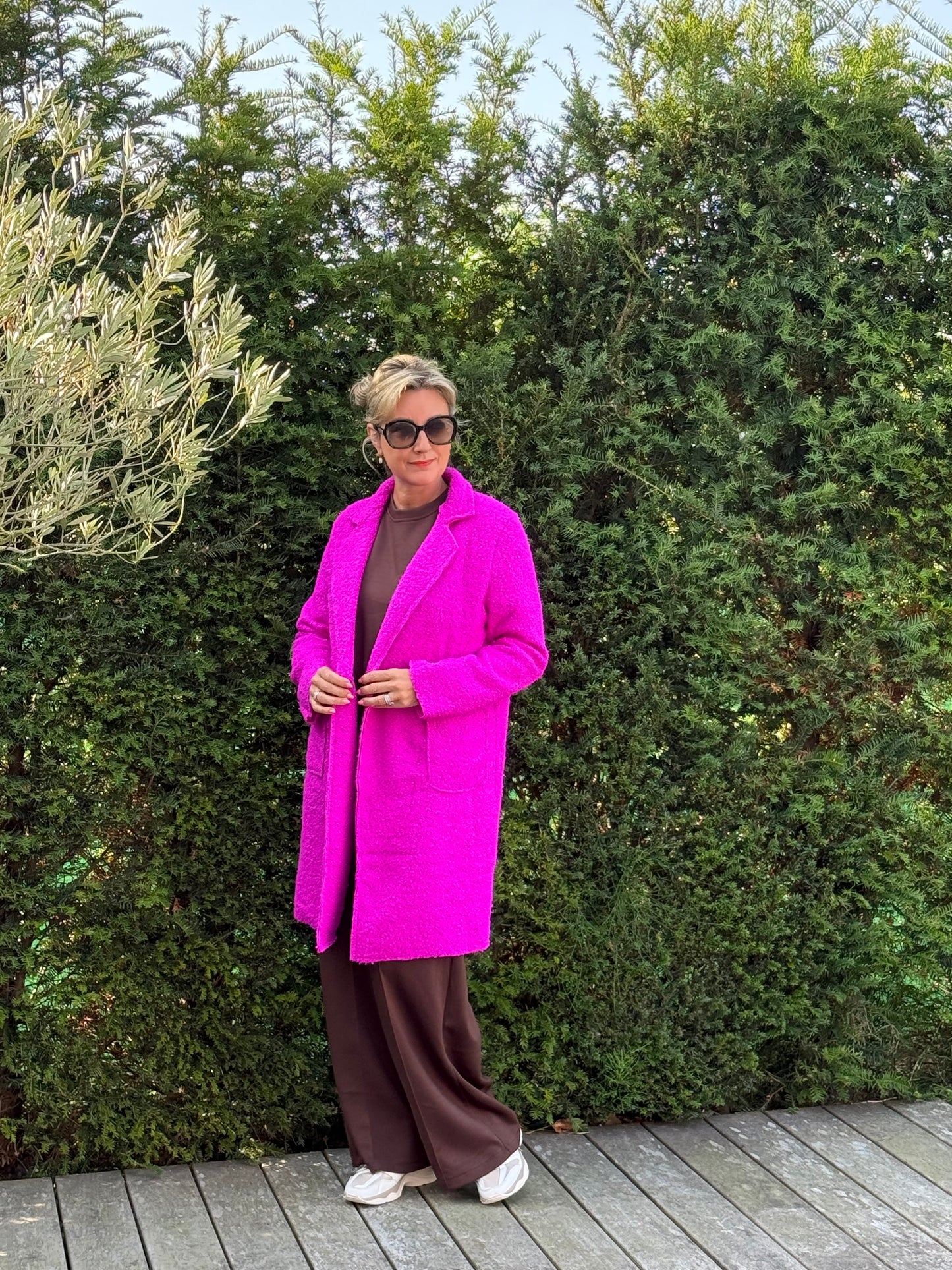 Mantel Bouclé Magenta