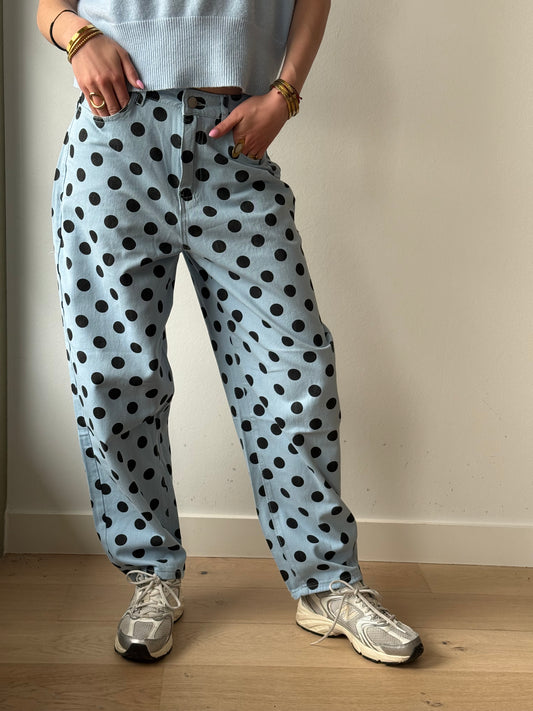 Broek polka blue