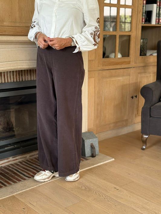 Broek Secret wijd chocolade