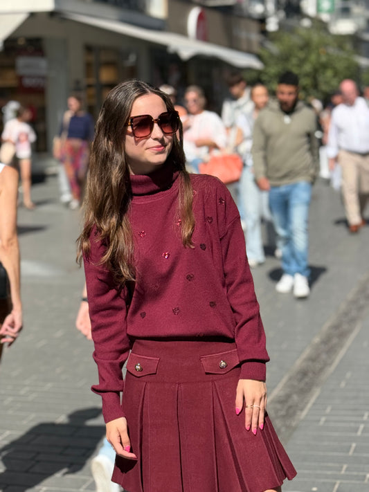 Pull Bibi burgundy