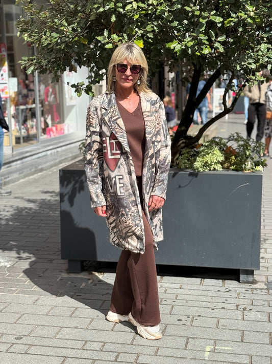 Lange jas Bridget Crea