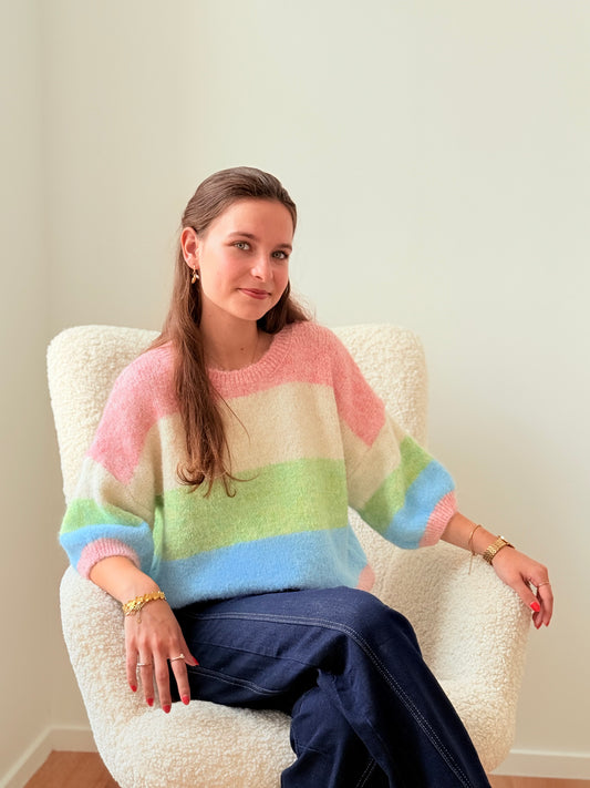 Pull Beatrice roze groen