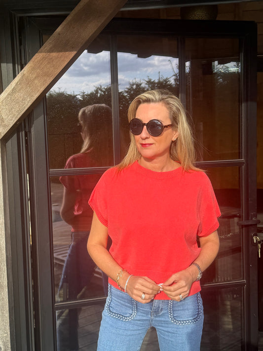 Tricot trui Cosy Corail